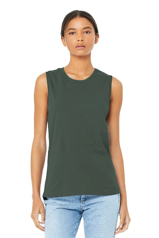 Hot Sale Bella + Canvas Womens Jersey Muscle Tank Top - Military Green - Closeout