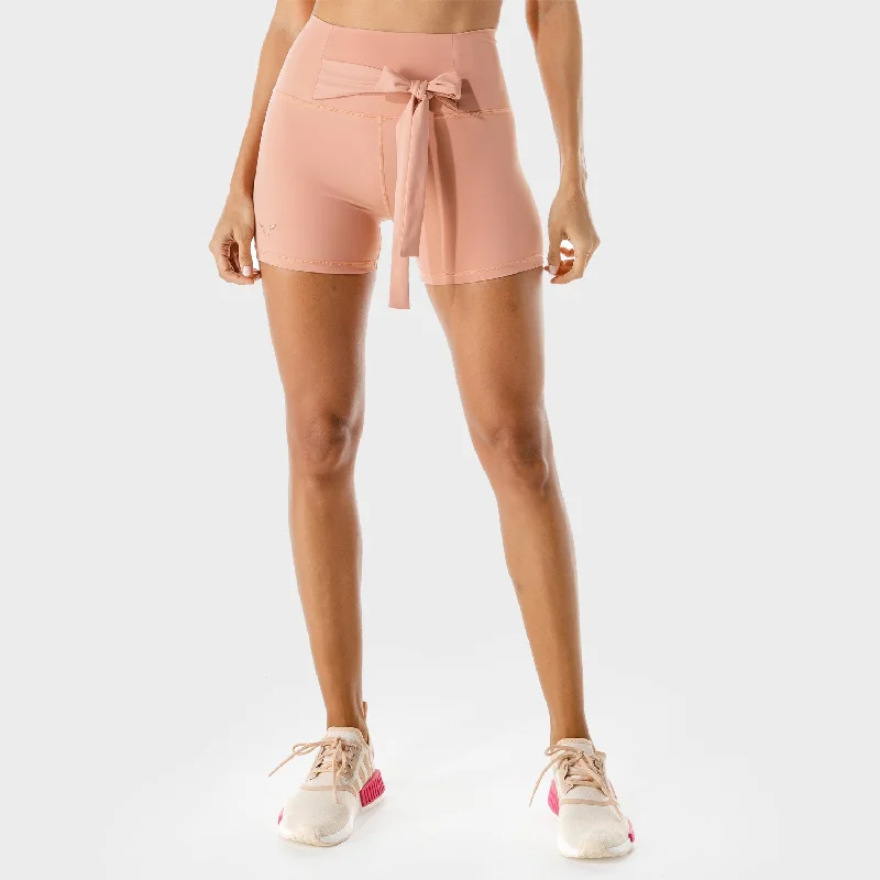 Women's Floral Print Outfit Women's Fitness - Tie Shorts - Peachy Keen