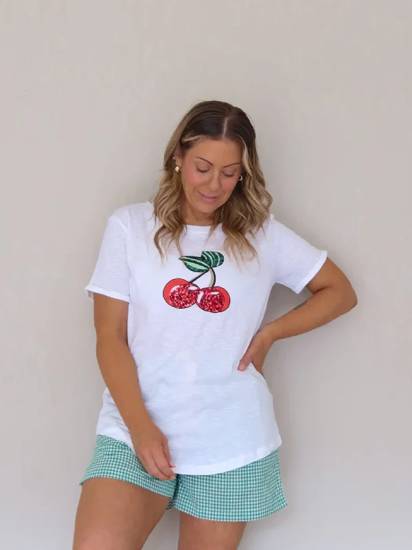 Casual Clothing For Women Cherry Tee