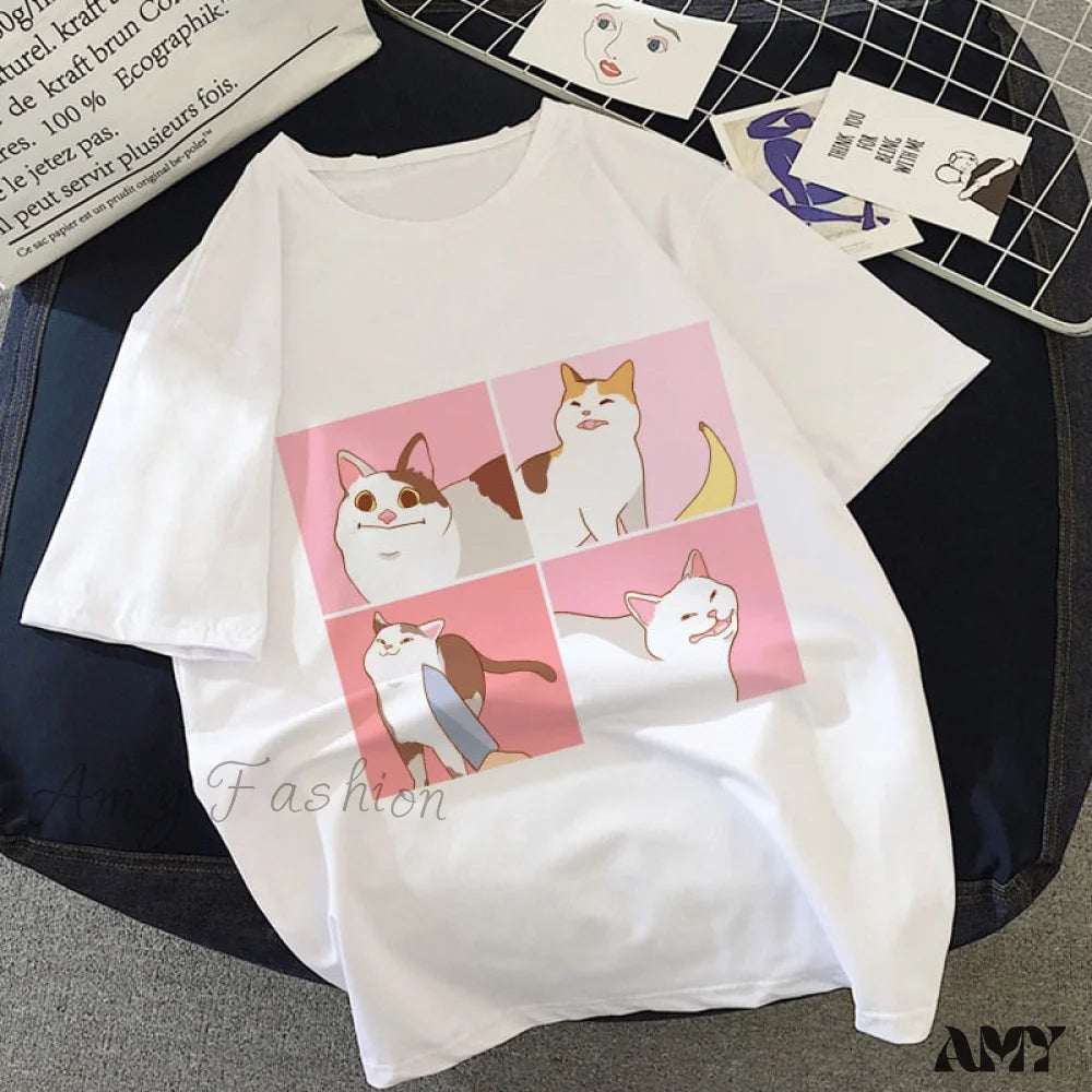 Vintage-Inspired Women's Apparel Amy Fashion - Fashion Korean Aesthetic White T Shirt