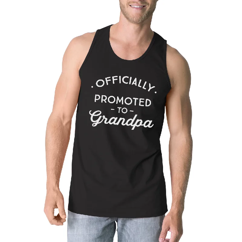 Women's Comfortable Lounge Outfit Officially Promoted To Grandpa Mens Black Tank Top