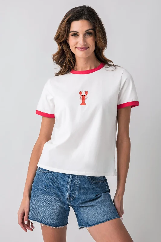 Limited Time Special Offer Wishlist Lobster Embroidered Contrast Knit Top