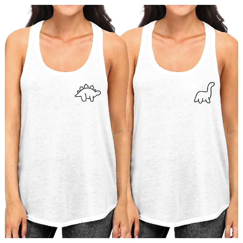 Absurdly Cheap Sale Dinosaurs BFF Matching White Tank Tops