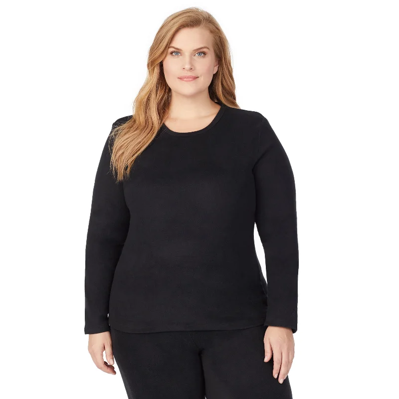 Fashion Forward Fleecewear With Stretch Long Sleeve Crew PLUS