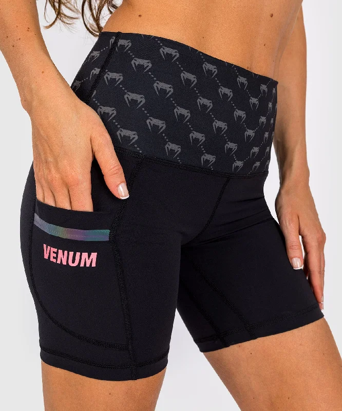 Elegant Women's Attire Venum Monogram Compression Shorts - For Women - Black/Pink Gold