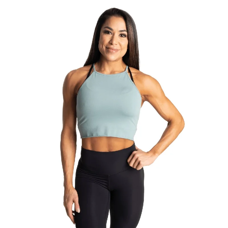 Women's Athletic Clothes Better Bodies Performance Crop Halter - Teal