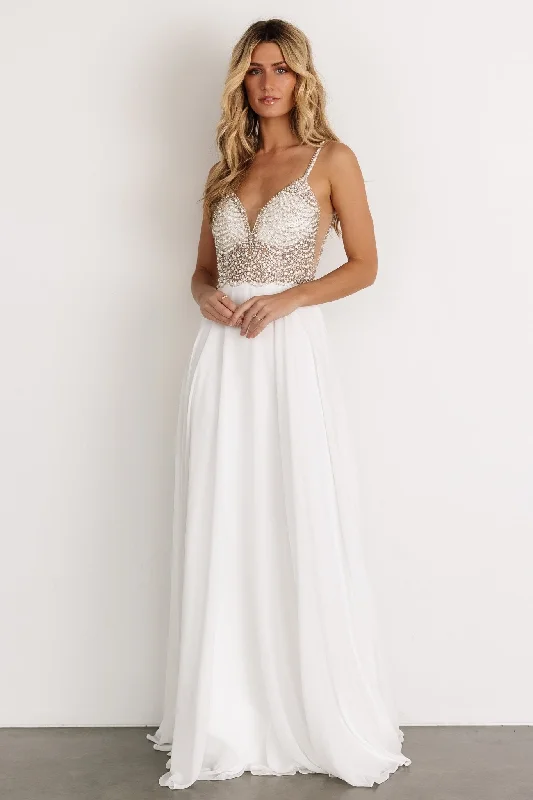 Daily Deals Honor Beaded Bridal Gown | Off White