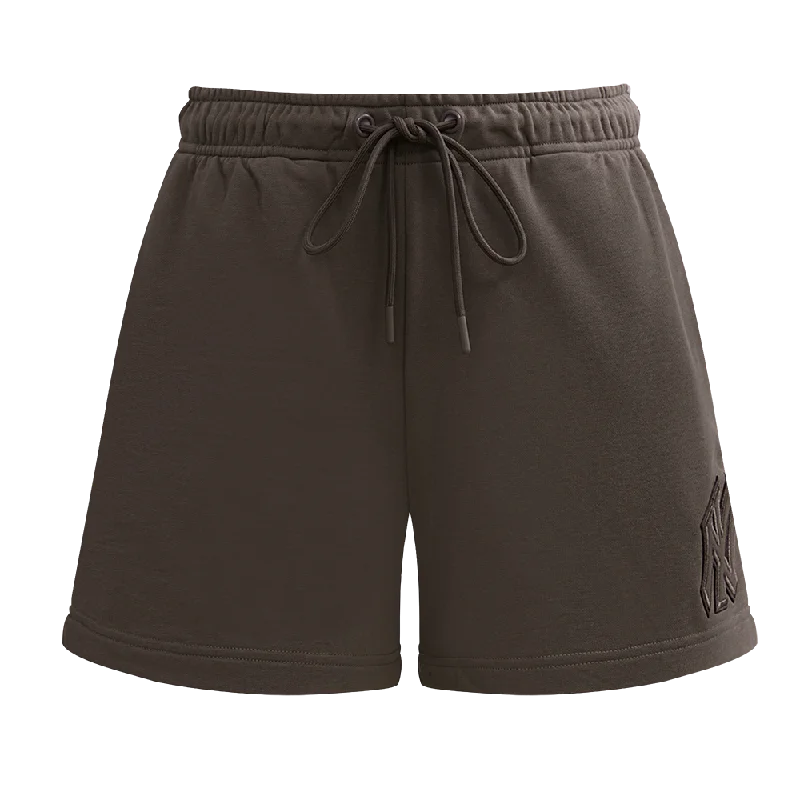 Best Deals Of The Season MLB NEW YORK YANKEES NEUTRAL WOMEN'S FLC SHORT (DARK TAUPE)