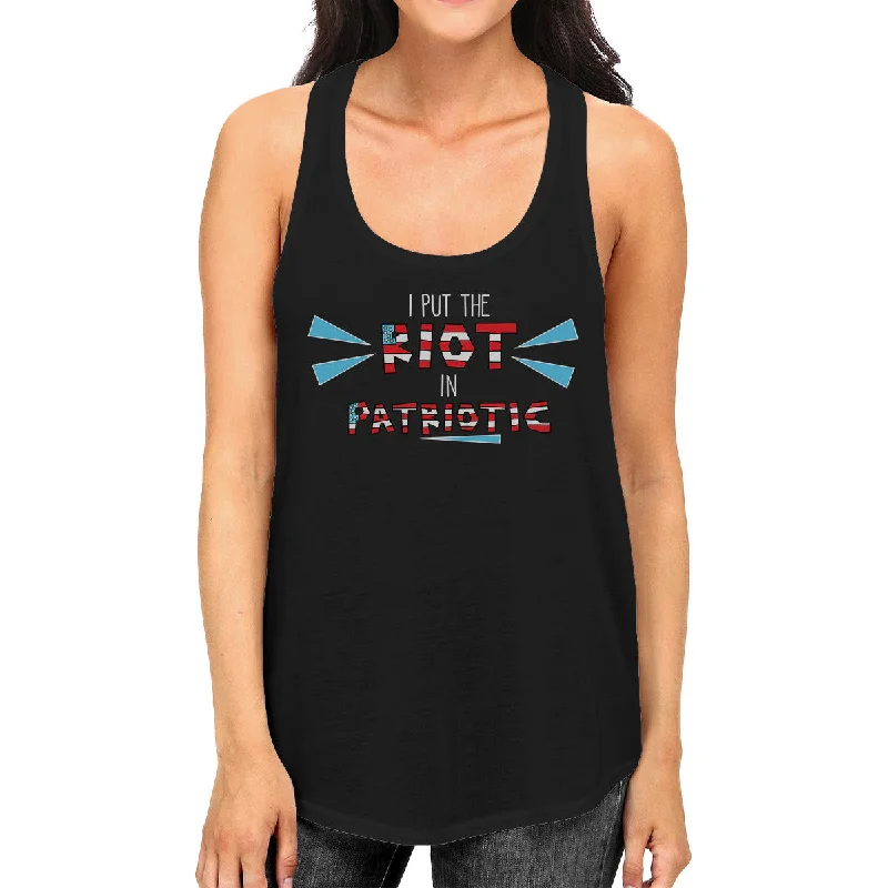 Affordable Fashion Clothing For Women I Put The Riot In Patriotic Womens Black Sleeveless Top Funny Gifts