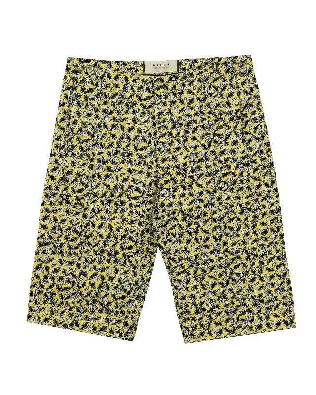 Insane Discount Onslaught Marni Printed City Shorts in Yellow Linen