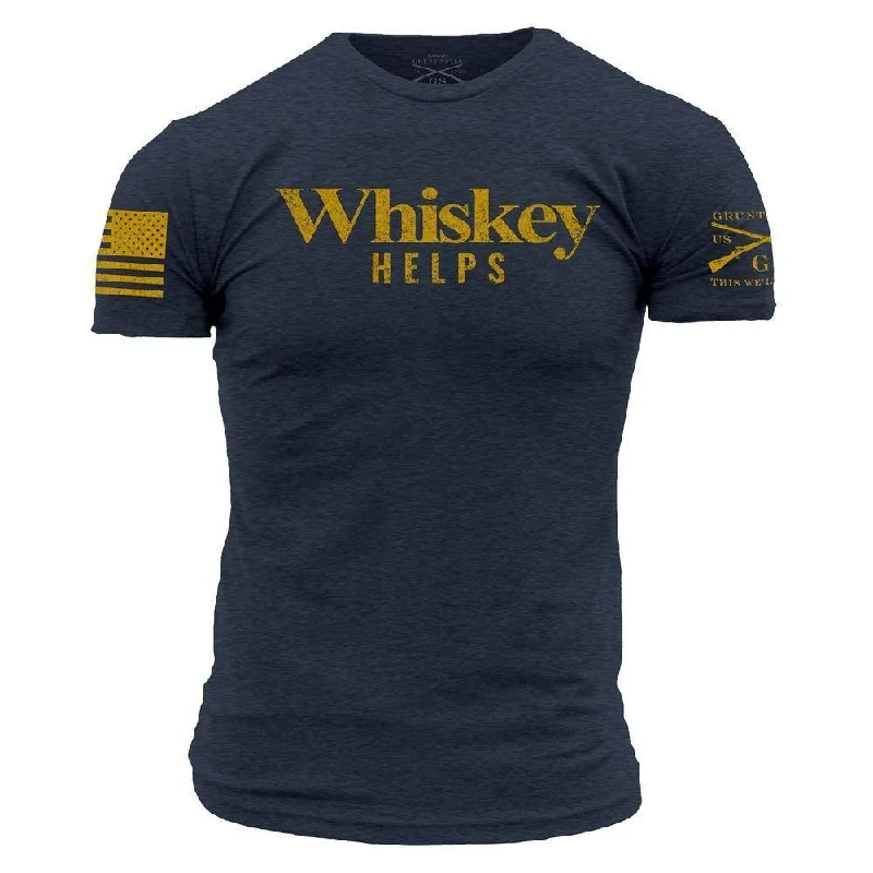 Romantic Fashion Discounts Whiskey Helps™  T-Shirt - Midnight Navy