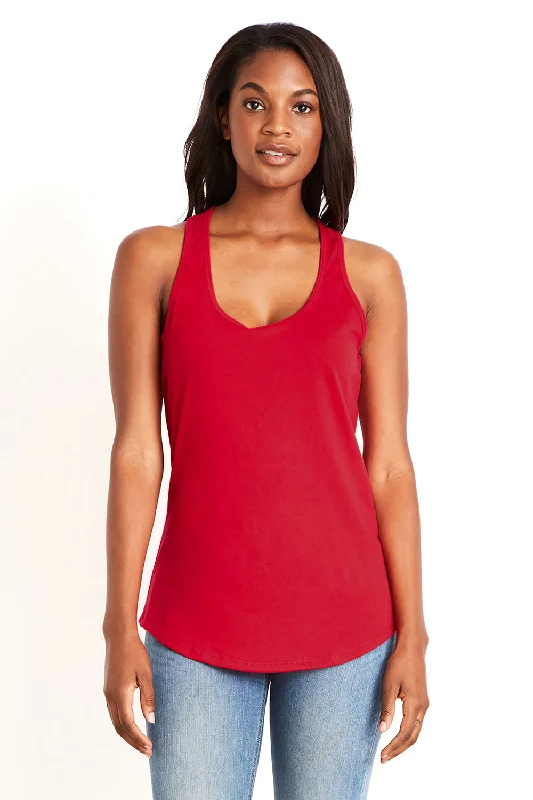 New Season Fashion Preview Sale Next Level Womens Gathered Tank Top - Red - Closeout