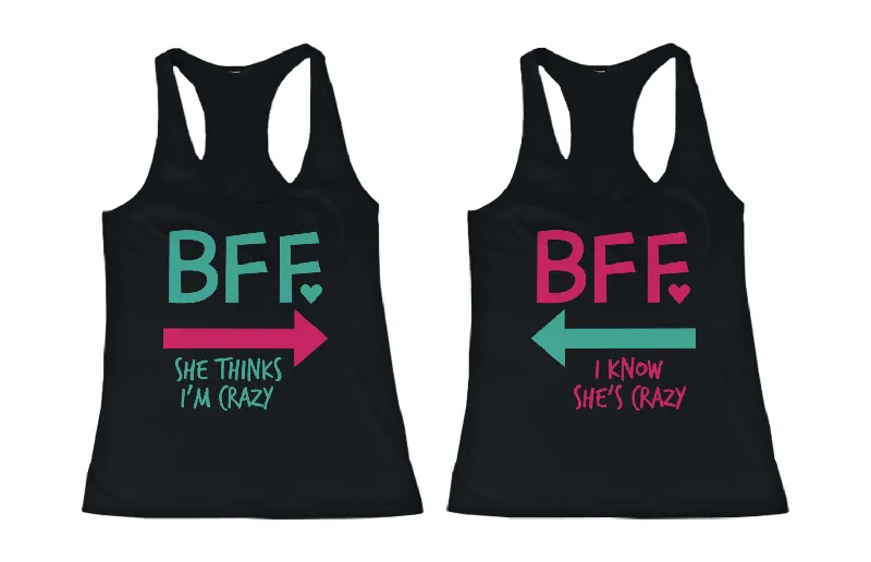 Women's Professional Clothes Cute MINT & PINK Best Friend Tank Tops - Matching BFF Tanks