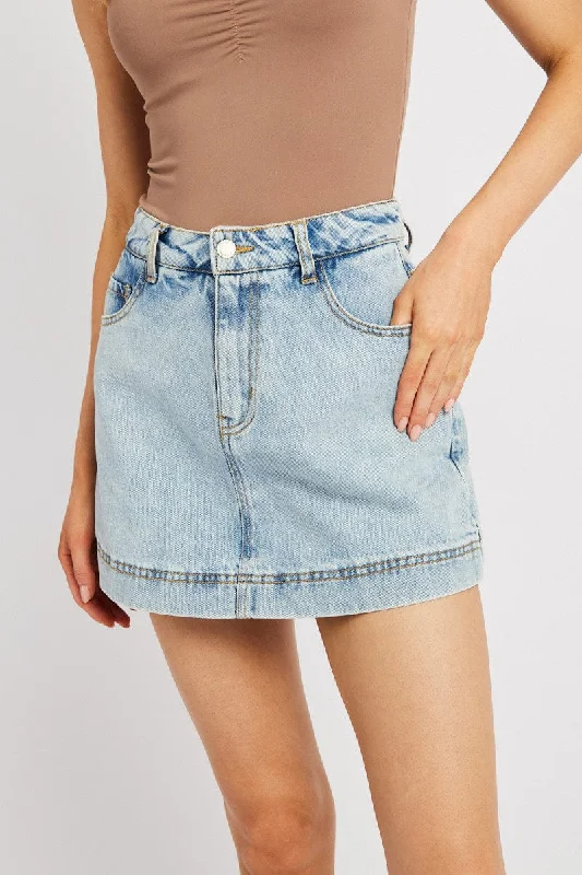 Stylish Clothes For Women Denim Skort Skirt High Rise