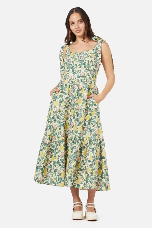 Cozy Chic Promotions Pear Vine Midi Dress