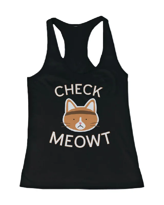 Women's Occasion Wear Clothes Cute Cat Design Tank Top – Chek Meowt - Cute Gym Clothes, Workout Shirts