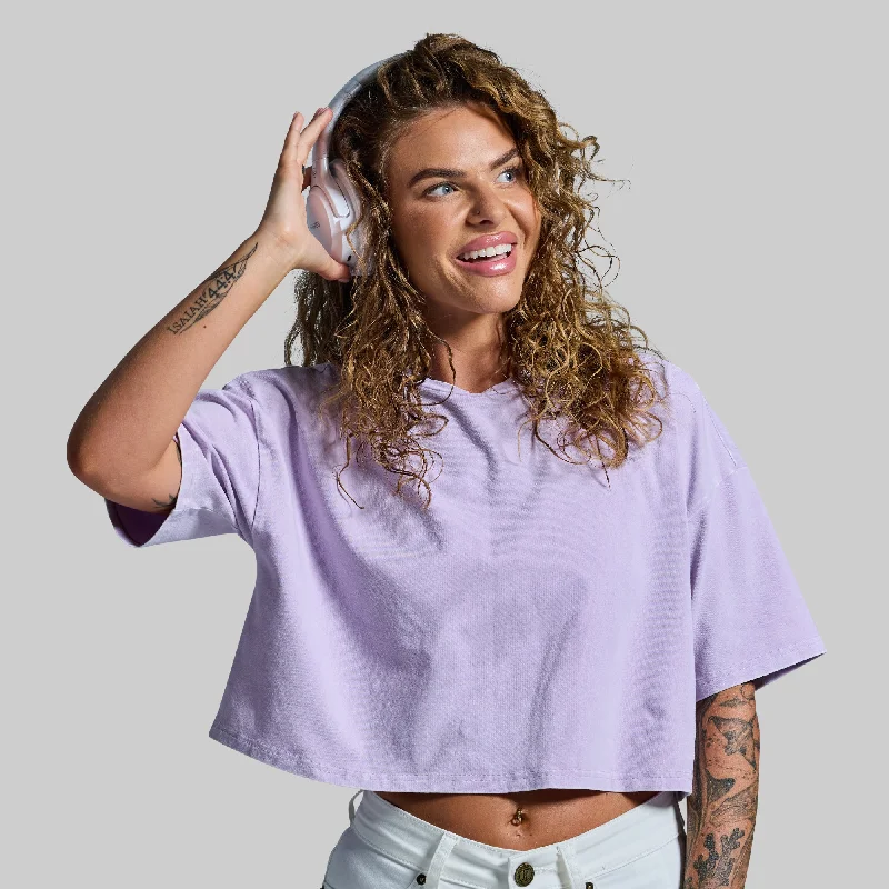 Women's Trendy Casual Clothes Training Crop Tee 2.0 (Washed Orchid)