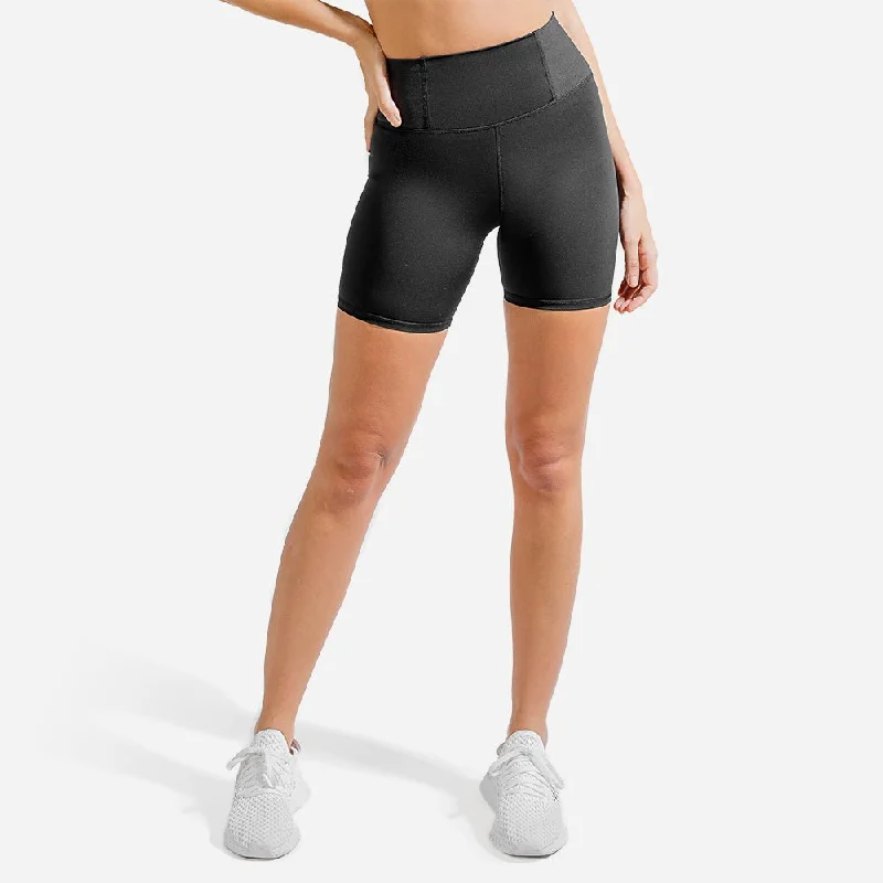 Chic And Edgy Limitless Plush Cycling Shorts - Black