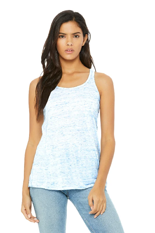 Women's Formal Event Attire Bella + Canvas Womens Flowy Tank Top - Blue Marble