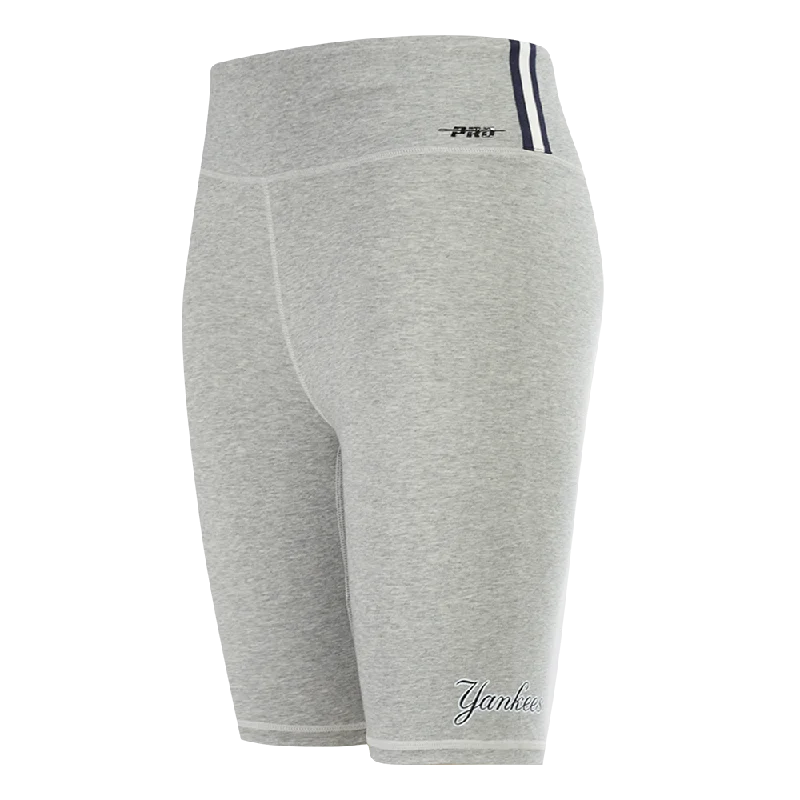 Women's Outfit For The Office MLB NEW YORK YANKEES CLASSIC WOMEN'S COTTON BIKE SHORT (HEATHER GREY)