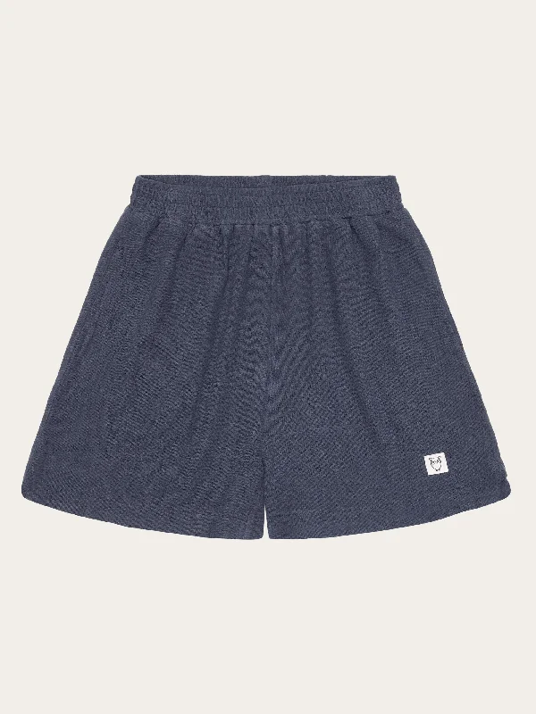 Smart Casual Deals POSEY elastic waist bouclé shorts - GOTS/Vegan - Vintage Indigo