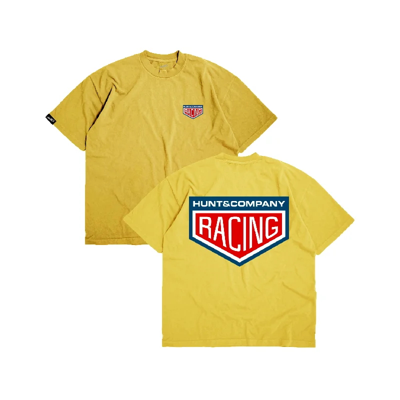 Fashionista Sale Racing Crest Tee - Yellow