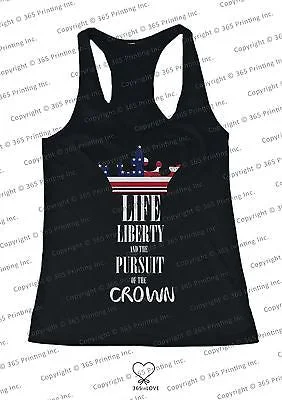 Women's Seasonal Apparel Red White and Blue Tank Tops - Life Liberty and the Pursuit of the Crown