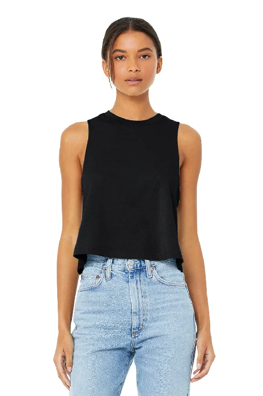 Hurry Before It'S Gone Bella + Canvas Womens Cropped Tank Top - Solid Black