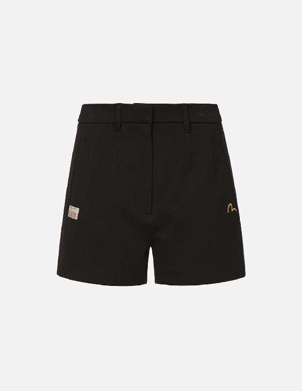 Chic Trends Unveiled Seagull Embroidered Wool Shorts