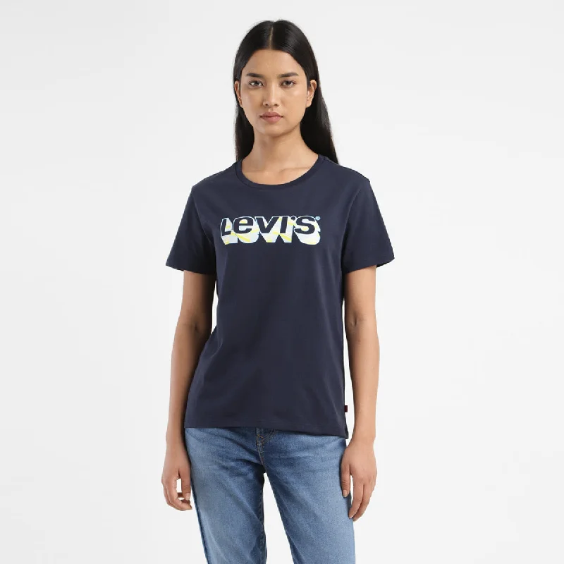 Women's Evening Apparel Women's Brand Logo Crew Neck T-shirt