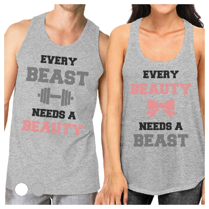 Timeless Style Promotions Every Beast Beauty Matching Couple Tank Tops Cute Couples Gifts