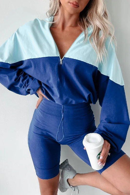 Style Without Limits Feeling The Burn Athleisure Set (Royal Blue/Baby Blue)