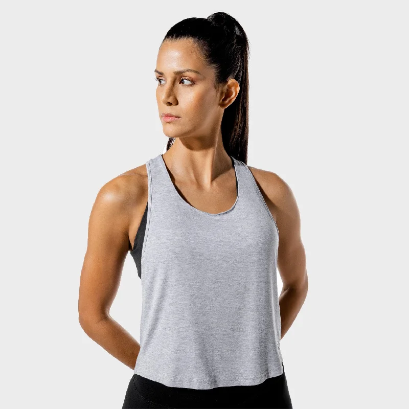 Women's Athleisure Apparel Women's Fitness - Wrap Tank - Grey Marl