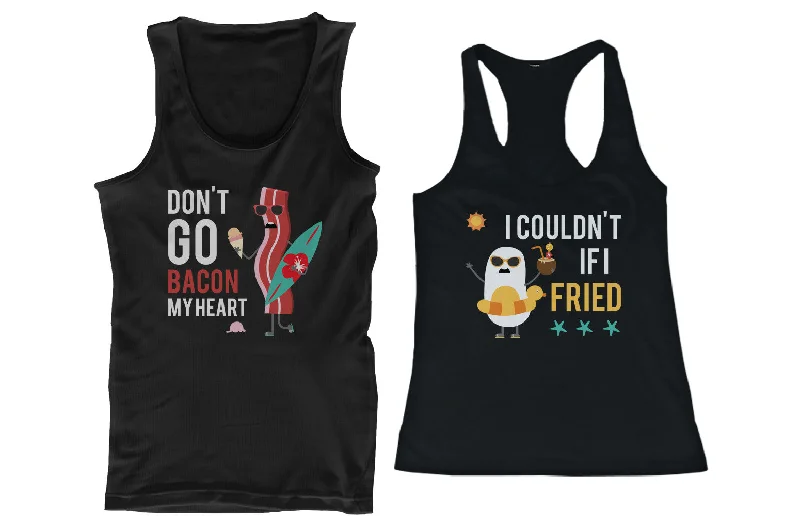 Women's Workout Clothing Bacon and Egg Summer Edition Couple Tank Tops Cute Matching Tanks