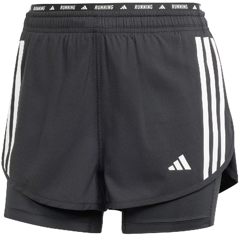 Women's Urban Clothing adidas Own The Run 3 Stripe 2in1 Shorts - Womens - Black