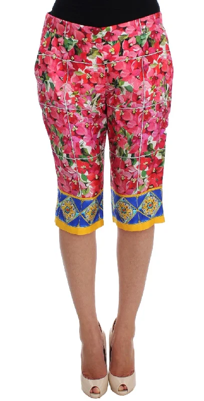 Elegant Clothing For Women Dolce & Gabbana  Floral Silk Capri Women's Pants