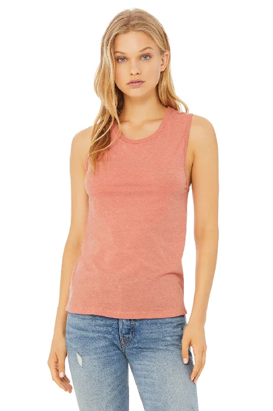 Chic Trend Collection Bella + Canvas Womens Jersey Muscle Tank Top - Heather Sunset Orange