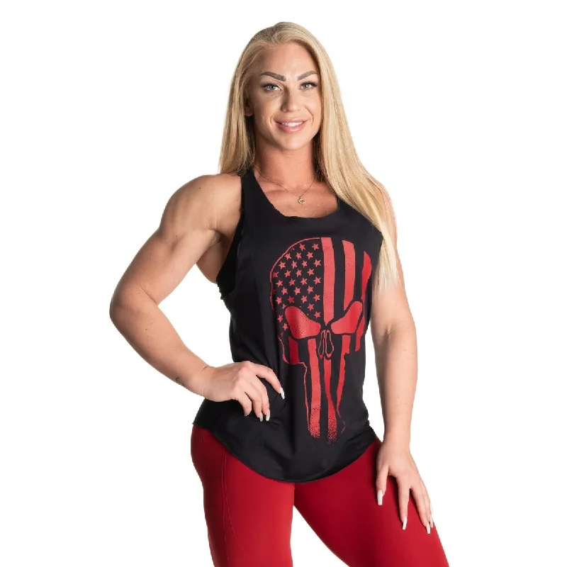 Fast Fashion Favorites Better Bodies Skull bowery Tank - Black/Red