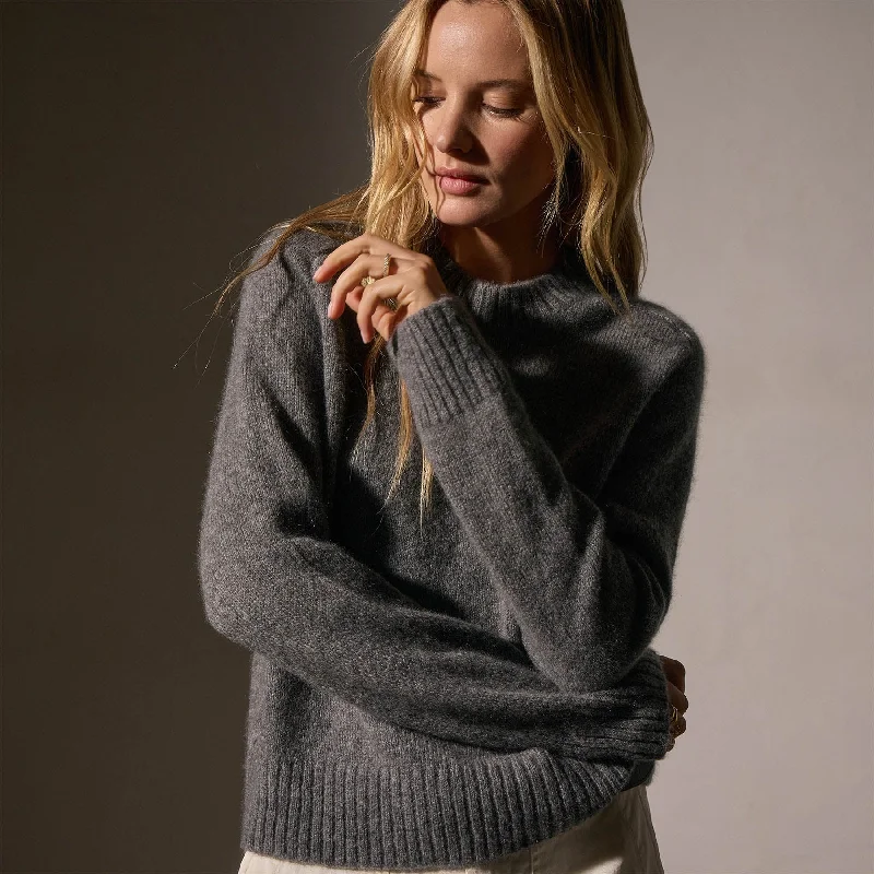 Limited Time Offer Cashmere Saddle Shoulder Crew Neck - Thunder