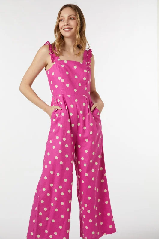 Women's Contemporary Clothing Lucy Polka Dot Jumpsuit