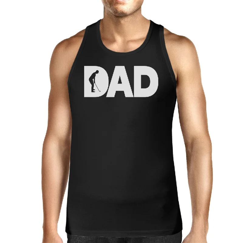 Women's Holiday Attire Dad Golf Mens Black Cotton Tank Top Funny Graphic Tee For Gold Dads