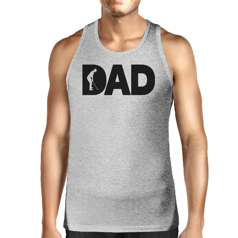 Women's High-Fashion Attire Dad Golf Mens Grey Sleeveless Tee Funny Design Tank For Golf Lovers