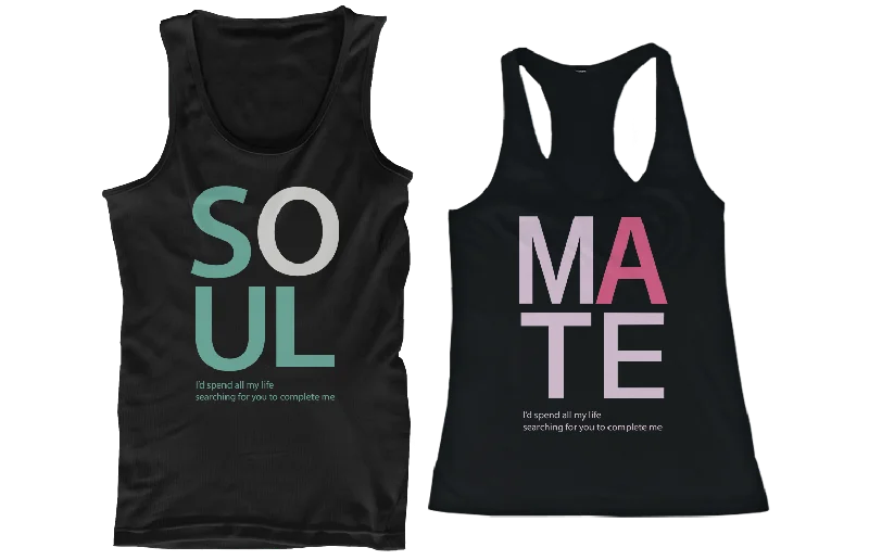 Women's Evening Clothing SOUL MATE Couple Tank Tops Cute His and Her Matching Tanks for Couples