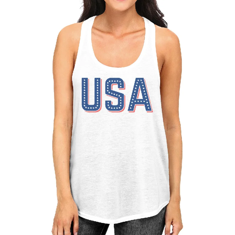 Daring Fashion Promotions USA With Stars Womens Sleeveless Top Funny Independence Day Tanks