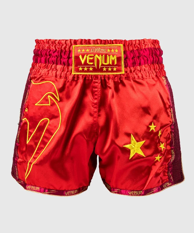 Women's Trendy Activewear Apparel Venum MT Flags Muay Thai Shorts - Chinese Flag