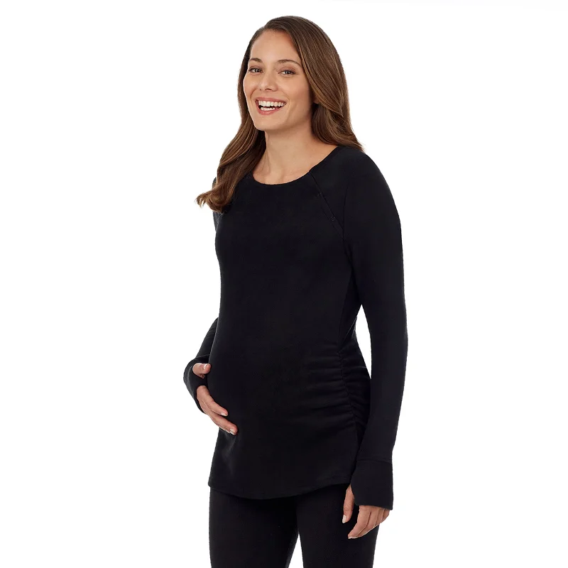 Women's Outfit Fleecewear With Stretch Maternity Snap Front Crew