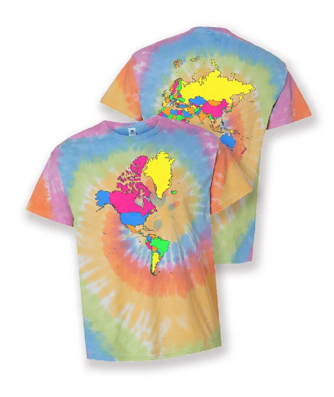 Spring Offer World Map T-Shirt - Tie Dye