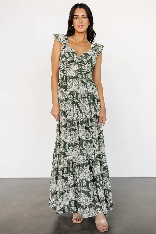 Must Haves Martina Maxi Dress | Green + White