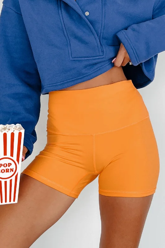 Formal Attire For Women Determined To Win Buttery Soft Biker Shorts (Orange)