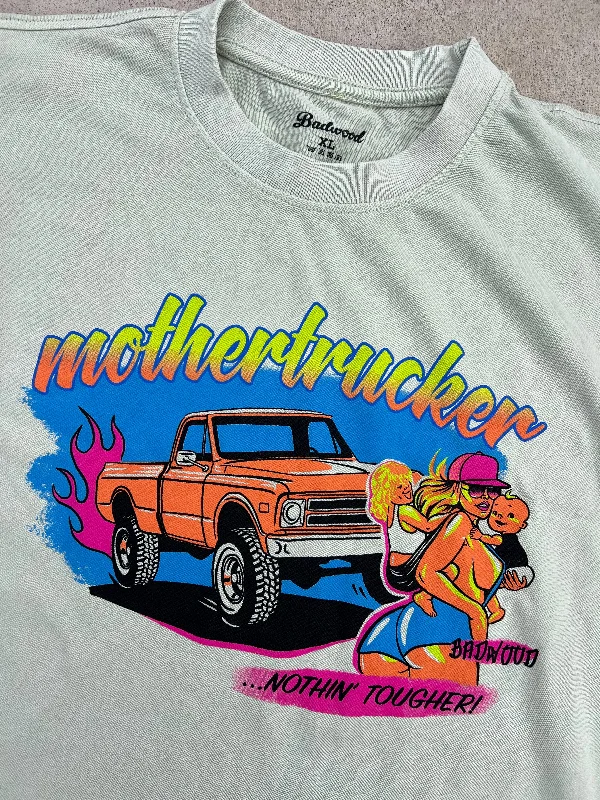 Women's Luxury Garments "MOTHERTRUCKER" Heavyweight Tee in MINT